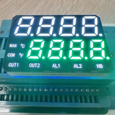 İyi bir fiyat. High Brightness White /Pure Green Dual Line 7 Segment LED Display Common Anode for Temperature Indicator çevrimiçi