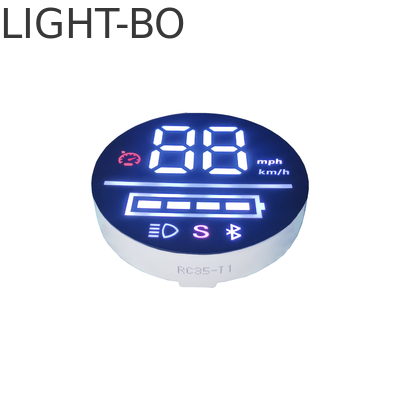 Elektromobil için Süper Parlak Beyaz Renkli Özel Dairesel LED Ekran 35mm Çap