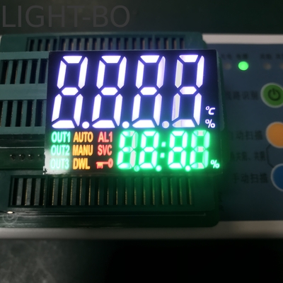 Kontrol araçları için çok renkli çift sıra dört basamaklı 7 segmentli LED ekran