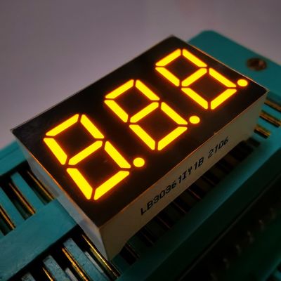 7 Bölüm 3 Rakam 9.2mm LED Ekran Panel Meter için Süper Parlak Amber Ortak Katot