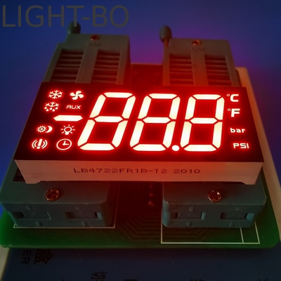 Soğutma kontrol paneli için süper parlak kırmızı ortak katodlu 3 basamaklı 7 segmentli LED ekran