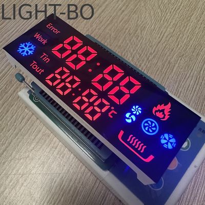 Özelleştirilmiş 7 Bölümlü LED Ekran, Gaz Kazı Kontrolörü için Ortak Anod Ultra Kırmızı/Mavi