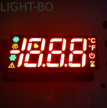 Yüksek parlaklık Kırmızı/sarı/yeşil Özel Üç basamaklı 7 segmentli LED ekran buzdolabı kontrolü için