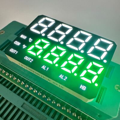 Çift Hat 4 + 4 Haneli Beyaz / Saf Yeşil Özelleştirilmiş 7 Segment LED Ekran ortak anot 26*38 MM Sıcaklık göstergesi için