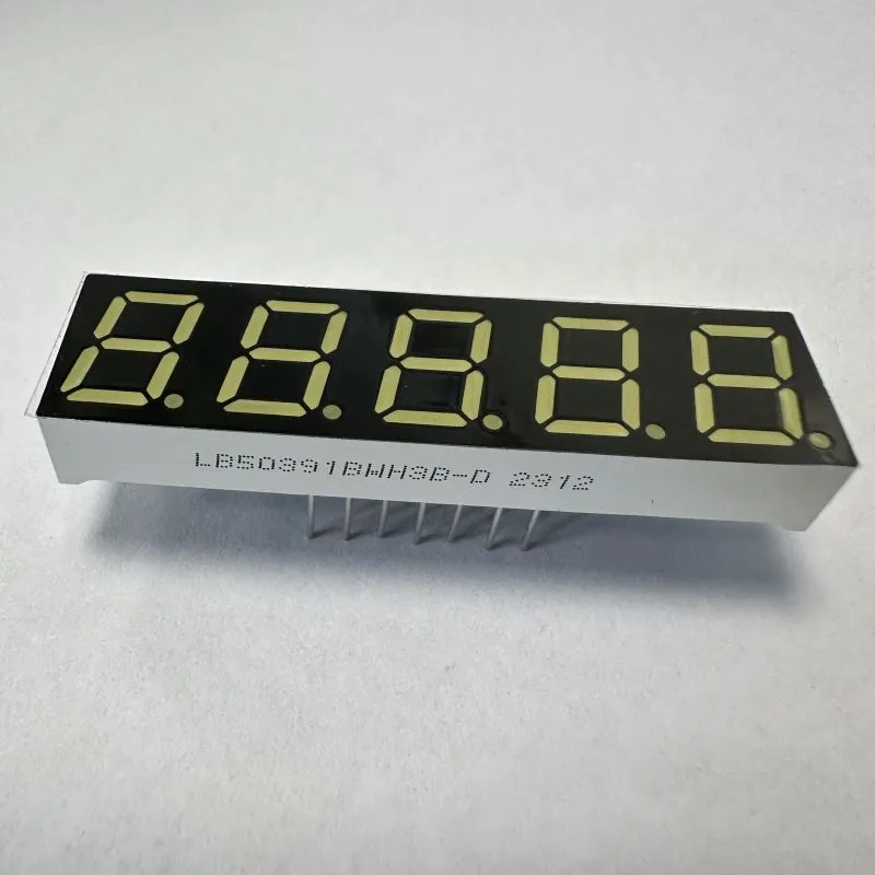 Ultra Beyaz 7 Segment LED Ekranı Dijital Gösterge için 5 Rakam 0.39 inç Ortak Anot 0
