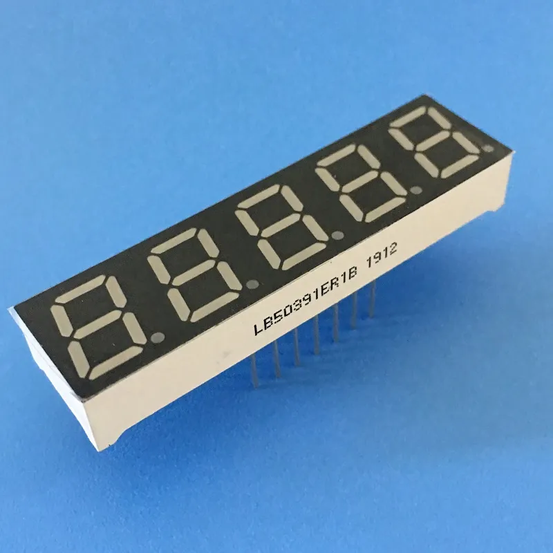 Dijital frekans dönüştürücü için süper parlak kırmızı 7 segmentli LED ekran 0.39 inç 5 basamaklı ortak anot 0