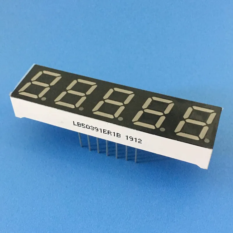 Dijital frekans dönüştürücü için süper parlak kırmızı 7 segmentli LED ekran 0.39 inç 5 basamaklı ortak anot 5